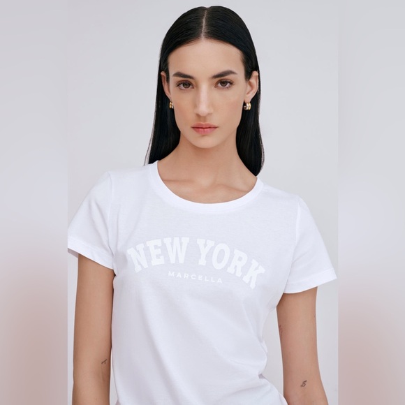 MARCELLA NYC The Monochrome New York Tee in White - Picture 3 of 7
